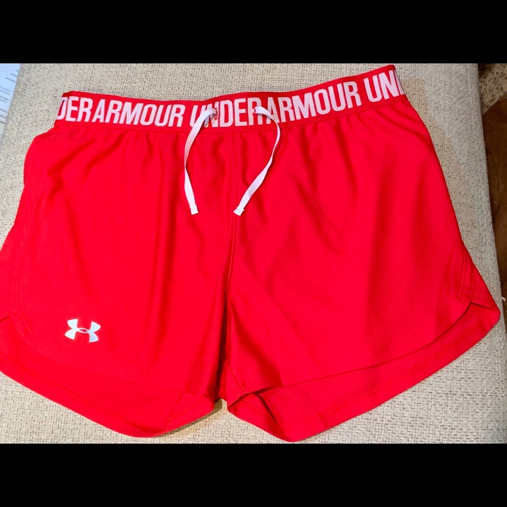 Under Armour red/orange athletic shorts